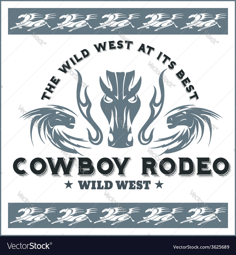 Wild west - cowboy rodeo emblem