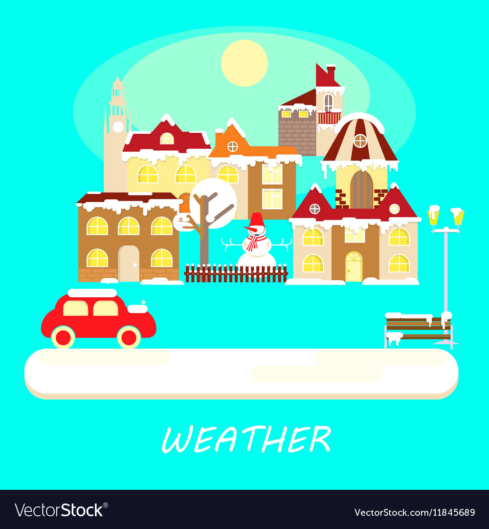 Winter weather colorful landscape banner