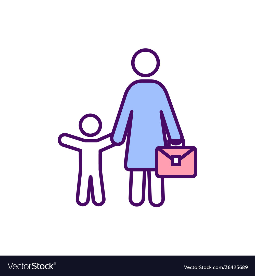 Working mother rgb color icon vector image Working mother rgb color icon