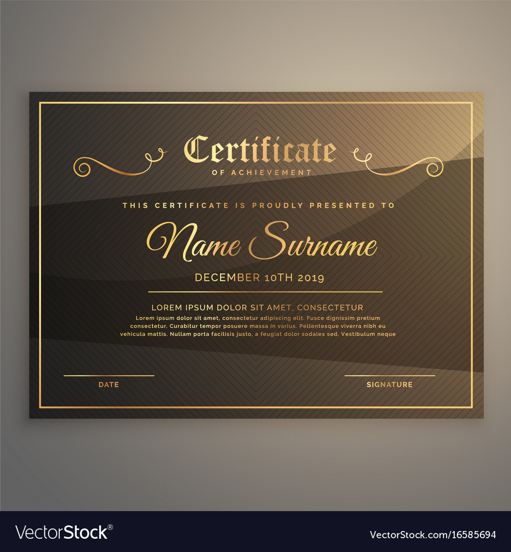 Certificate template or diploma design in luxury Vector Image