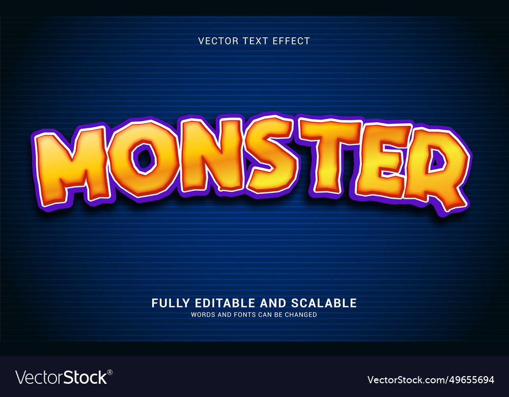 Editable text effect monster style