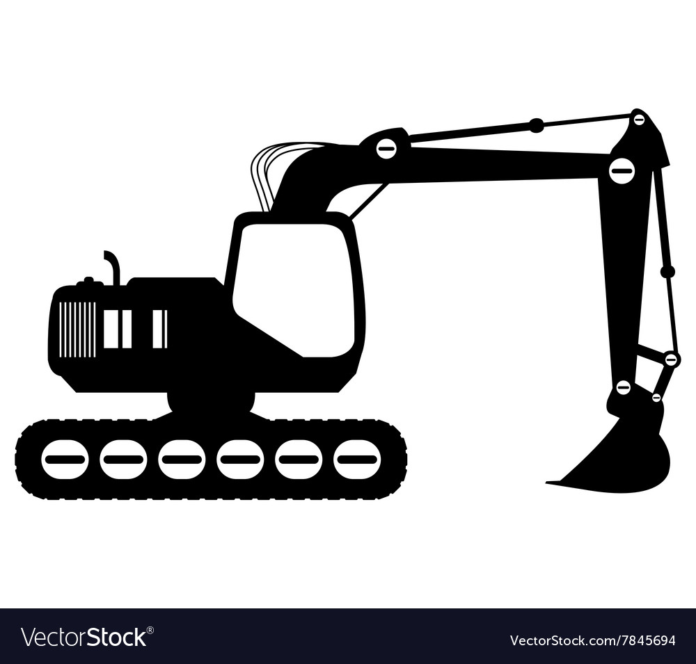 Excavator on white background Royalty Free Vector Image