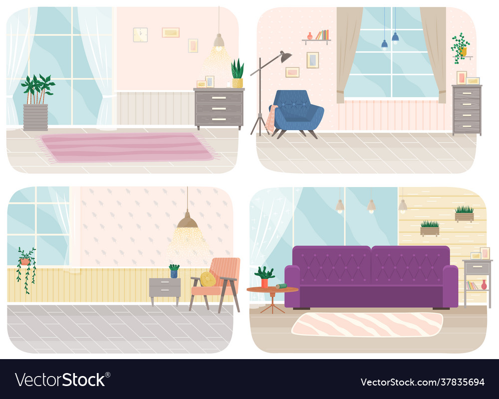 Flat design interior planning and arrangement Vector Image