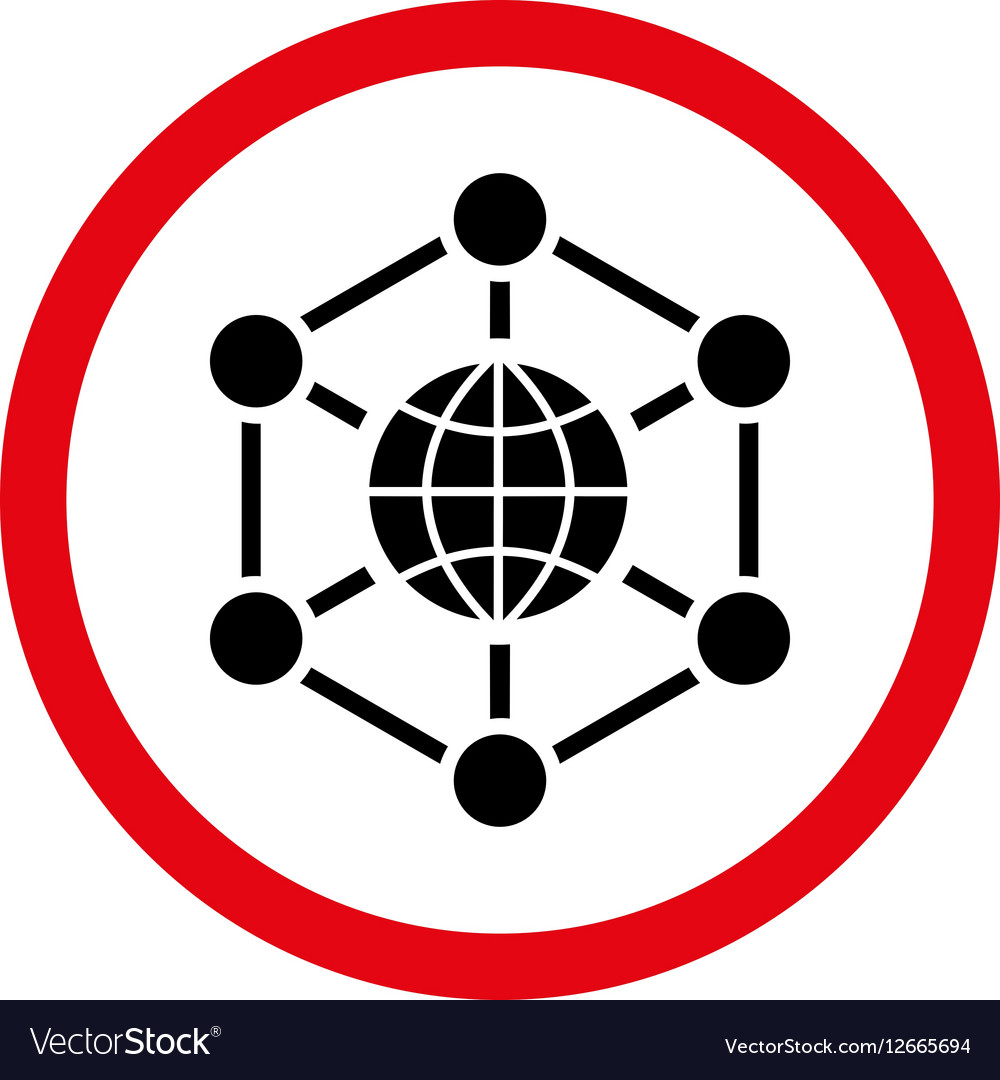 Global web flat rounded icon