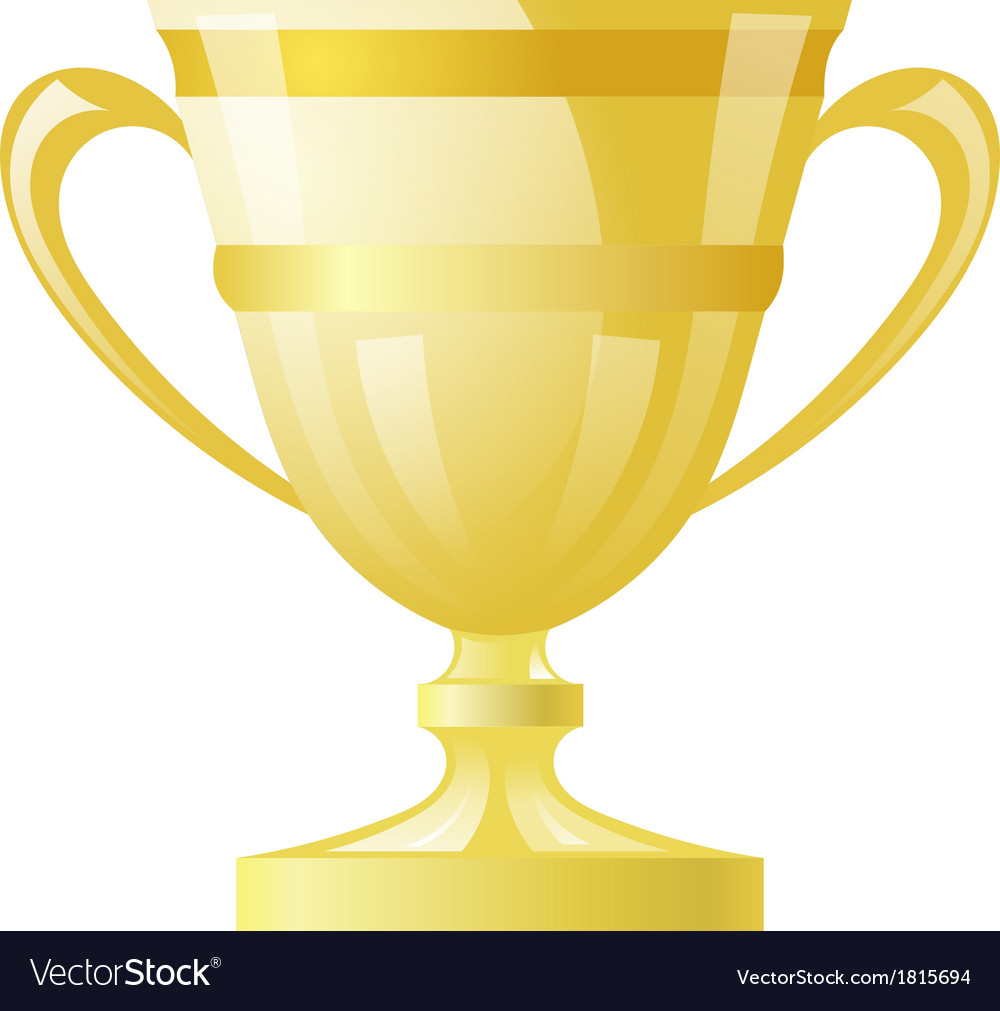 Gold cup on white background