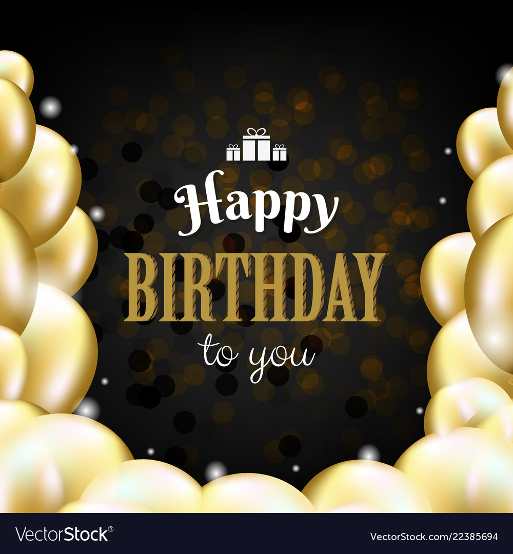 Happy birthday card with color balloons Royalty Free Vector