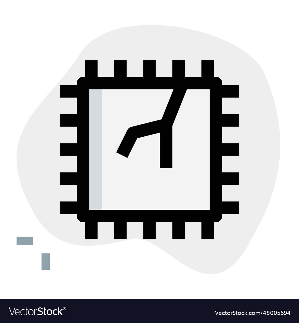 Hardware failure due to a broken chip