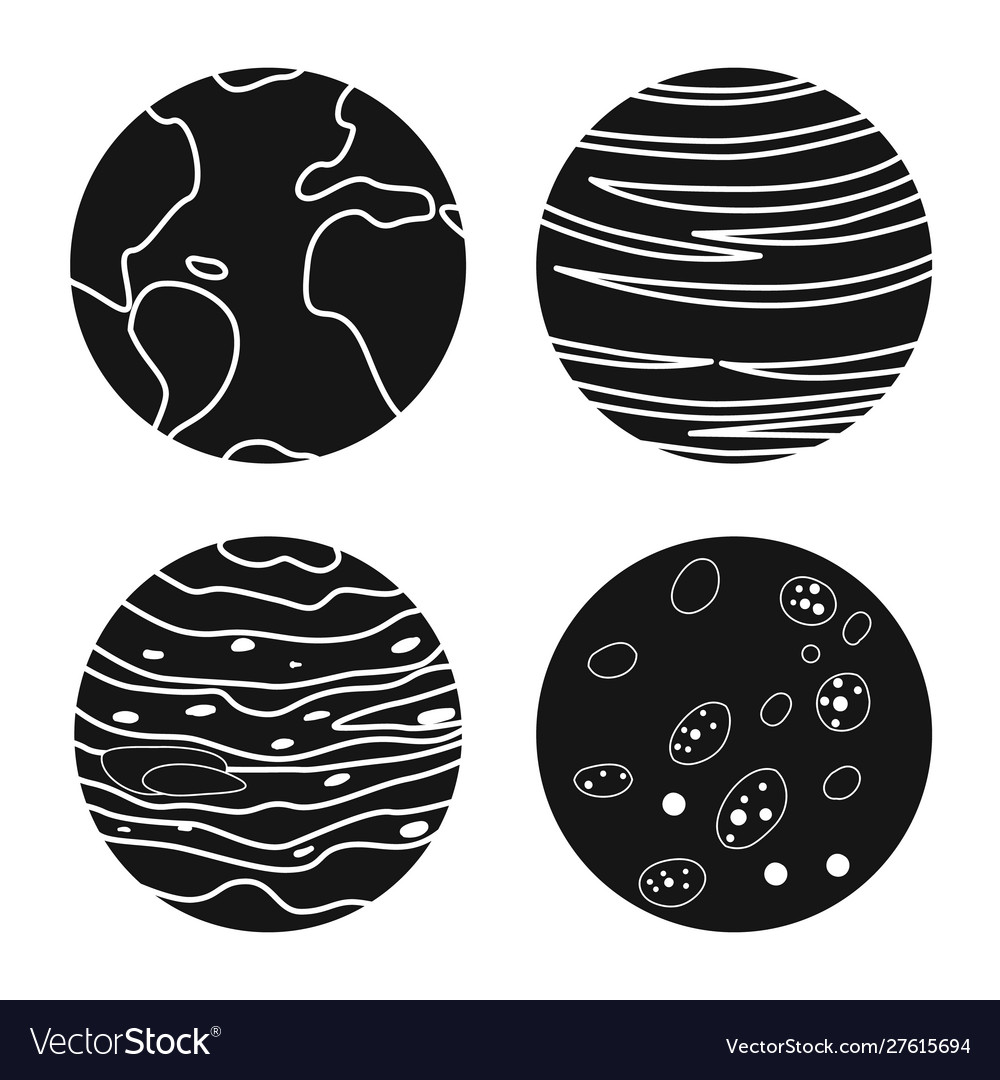 Isolated object cosmos and science logo set vector image Isolated object cosmos and science logo set