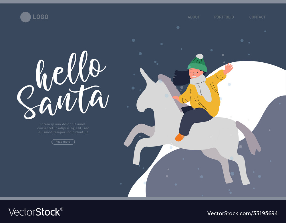 Landing page template with christmas holiday