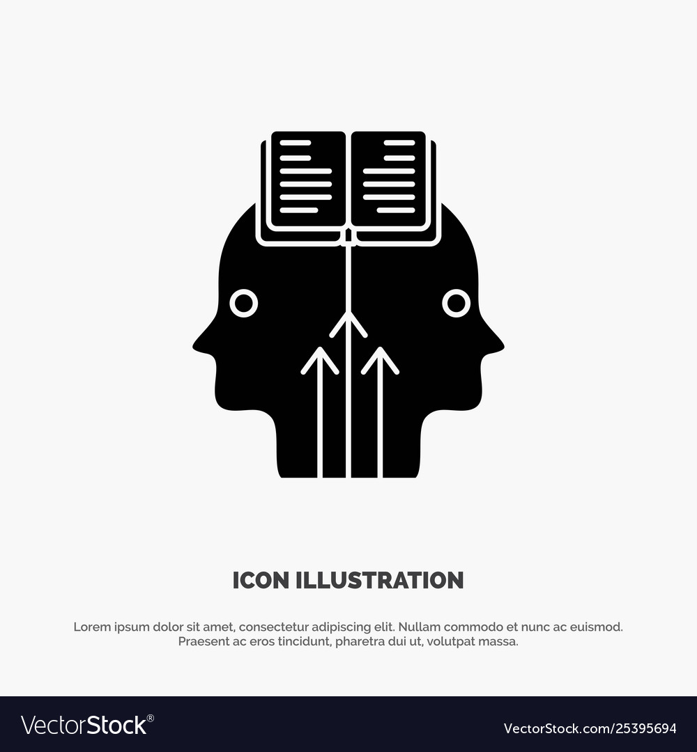 Mind reading programming man solid glyph icon