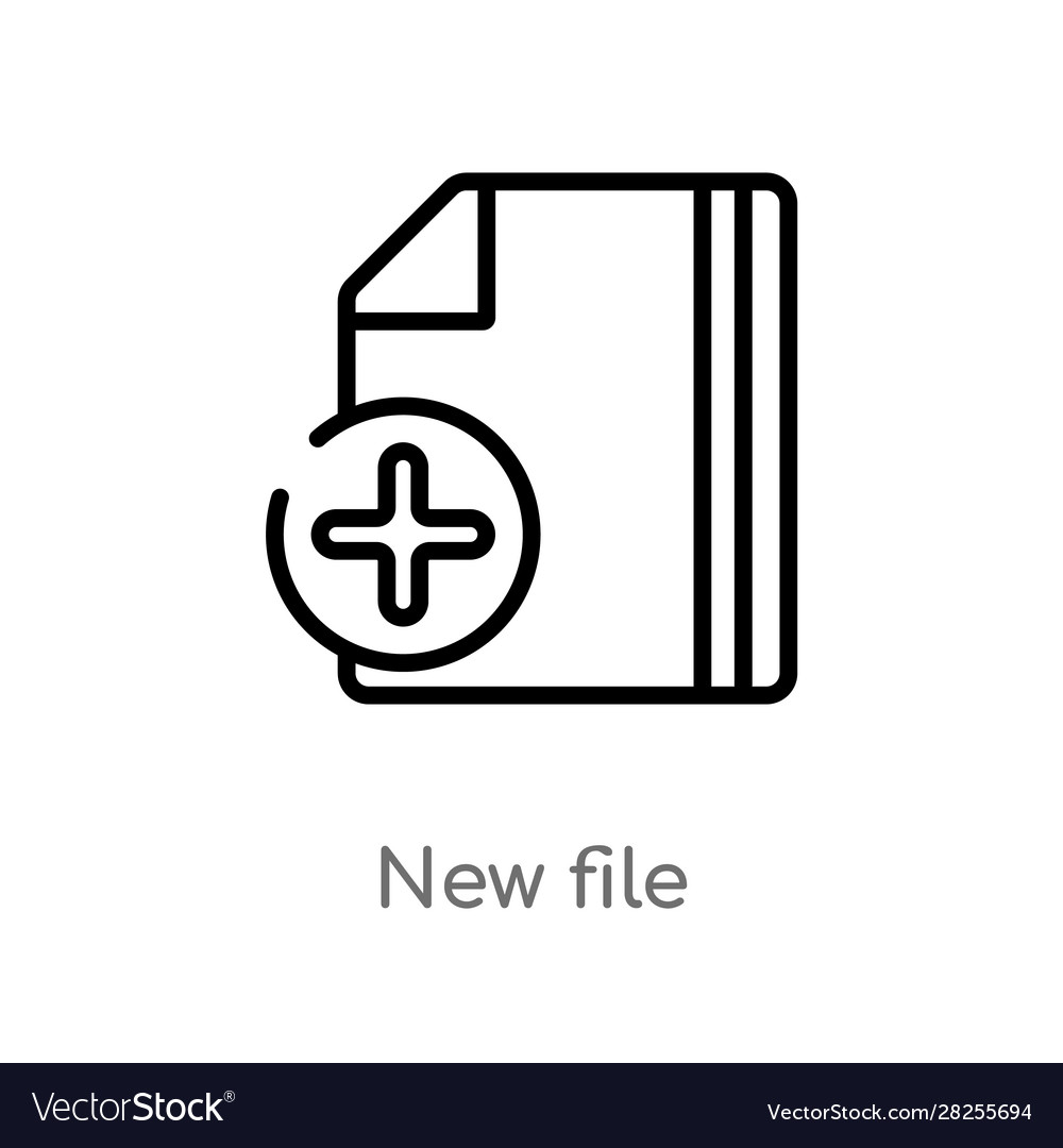 Outline new file icon isolated black simple line