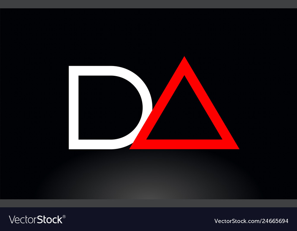 Red white alphabet letter da d a combination