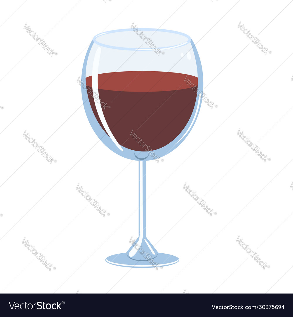 Red wine in a glass isolate on white background