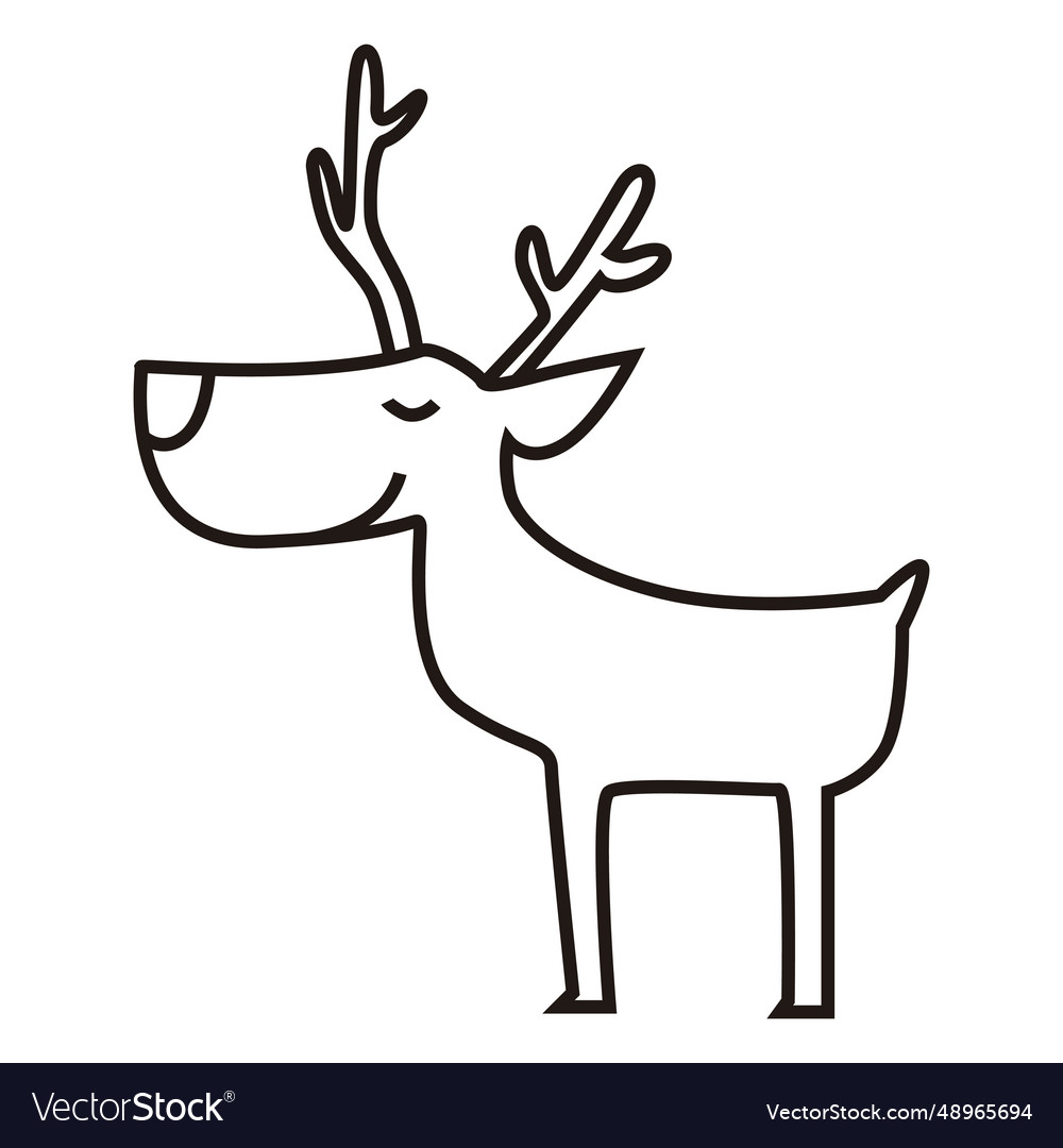 Reindeer standing stroke icon 37