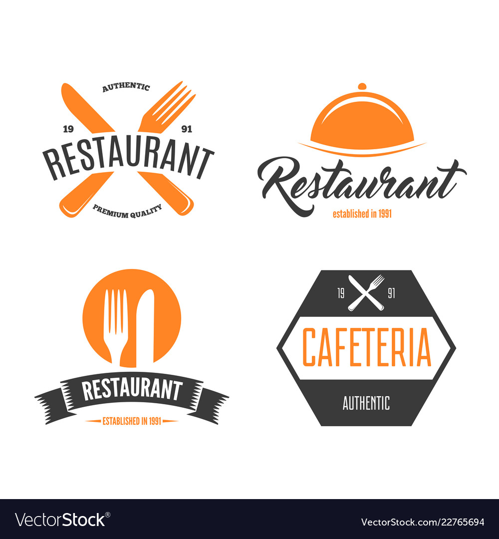 Download Restaurant logos badges and labels design Vector Image