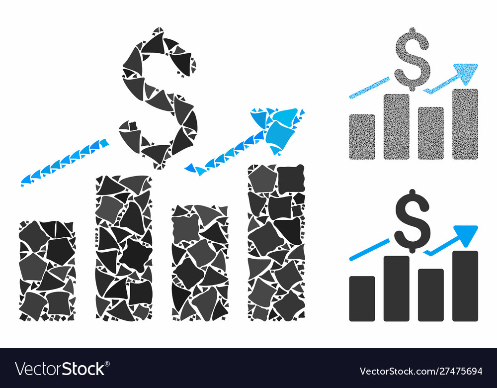 Sales bar chart composition icon bumpy items vector image Sales bar chart composition icon bumpy items