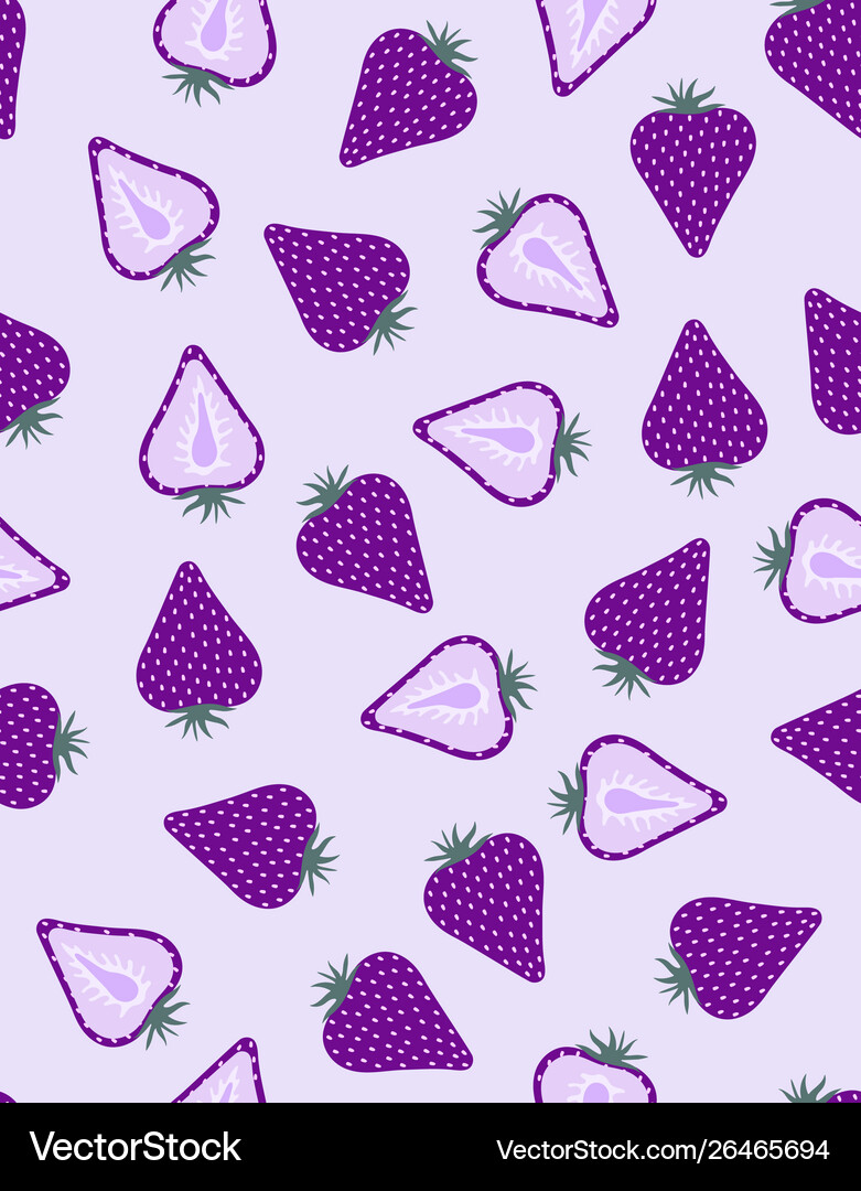 Seamless pattern strawberries Royalty Free Vector Image