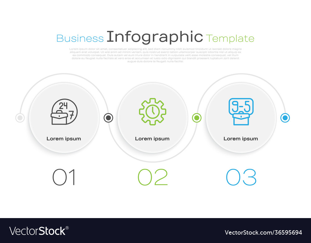 Set line always busy time management and from 9 Vector Image Set line always busy time management and from 9