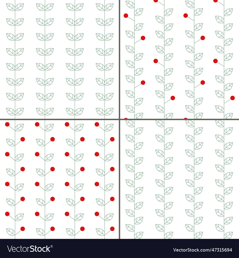 Set of four seamless pattern with linear simple