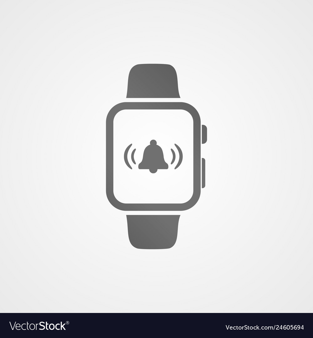Smart watch with application icon on screen vector image Smart watch with application icon on screen