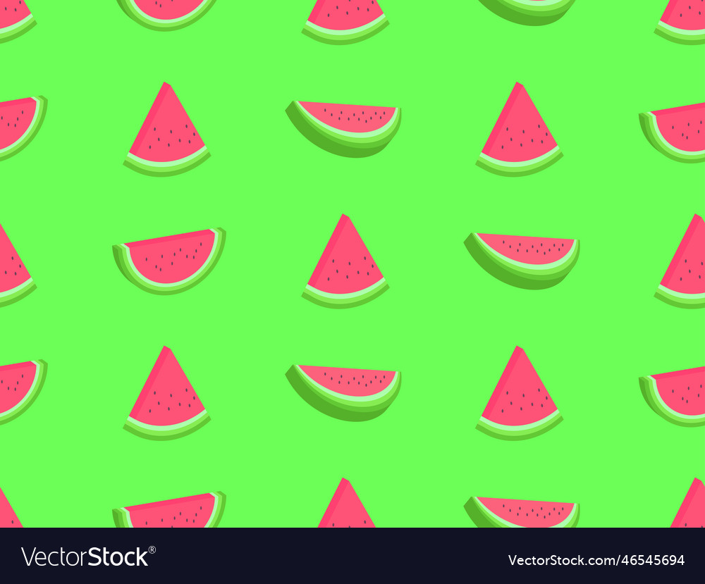 Watermelon seamless pattern in 3d style isometric Vector Image Watermelon seamless pattern in 3d style isometric