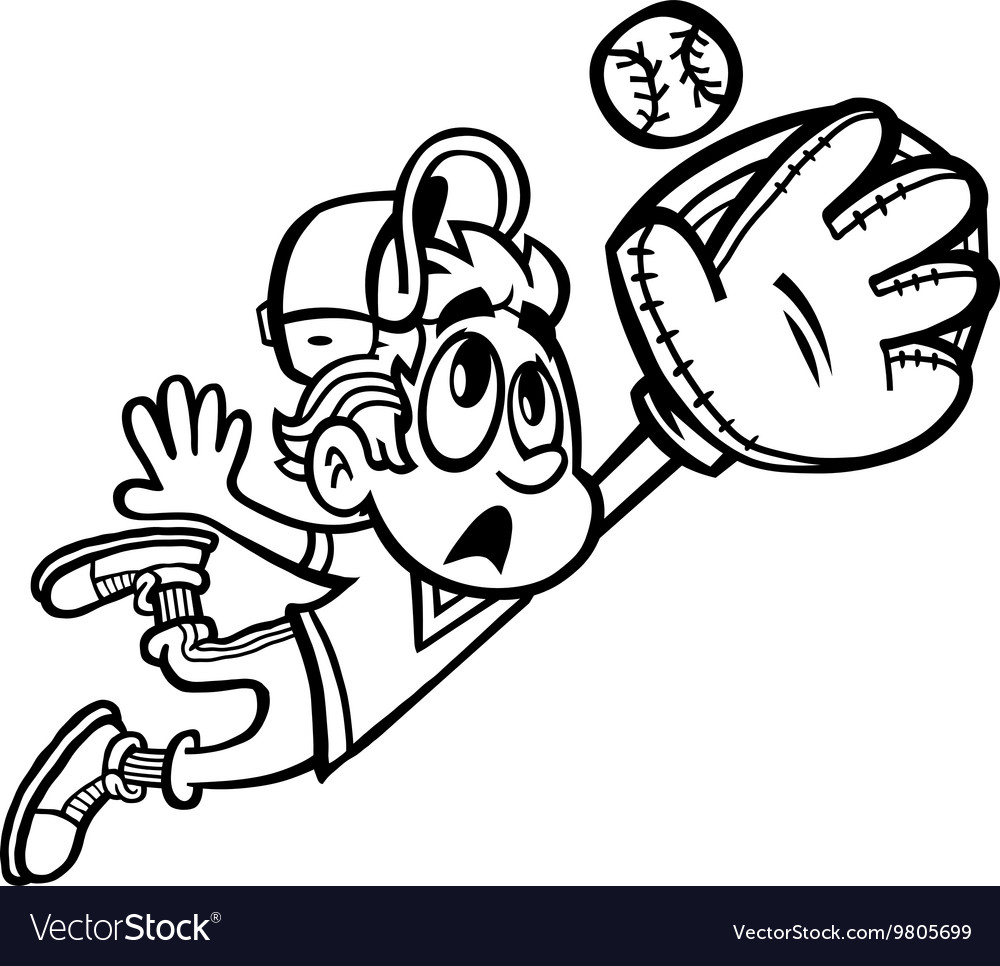 Baseball player kid cartoon