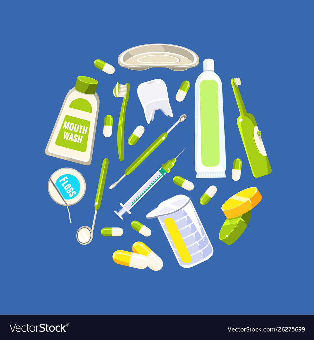 Dental Service Banner Template Dentistry Tools Vector Image