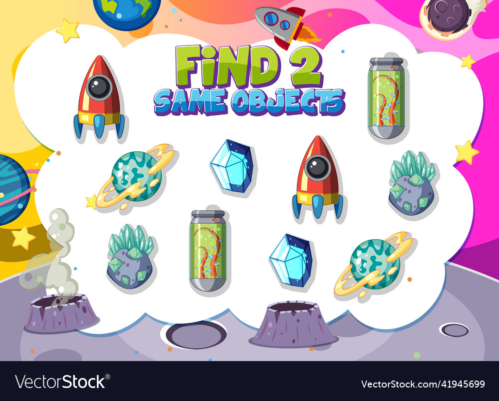Find object game template of space