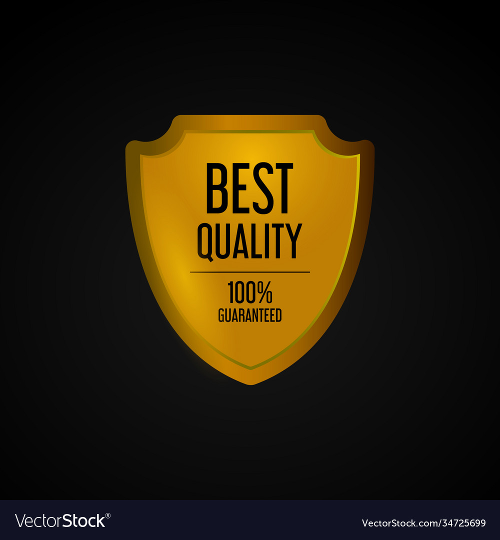 Golden best quality shield design label