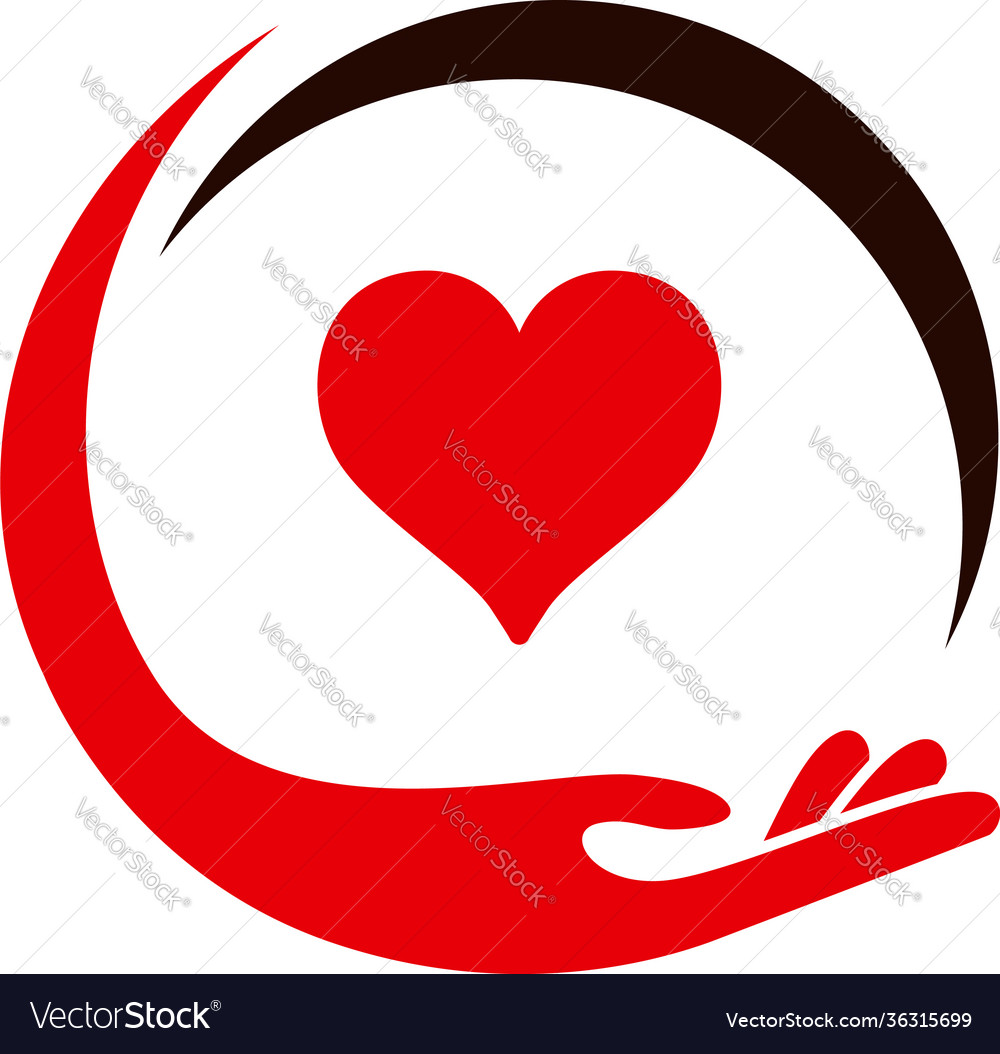 Hand love logo designs charity logo template Vector Image