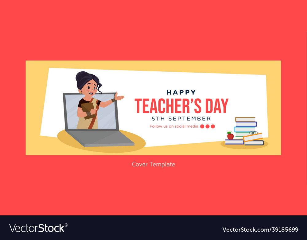 Happy teachers day cover page design Royalty Free Vector