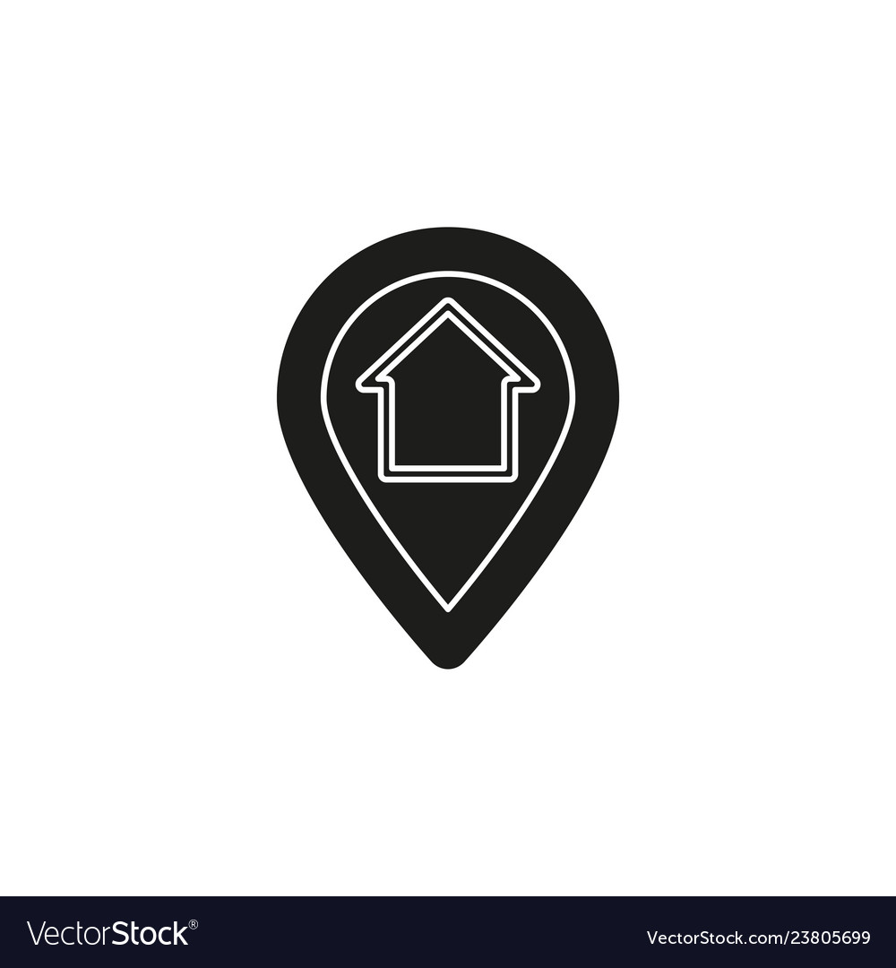 Home gps - map pointer pin icon arrow vector image Home gps - map pointer pin icon arrow