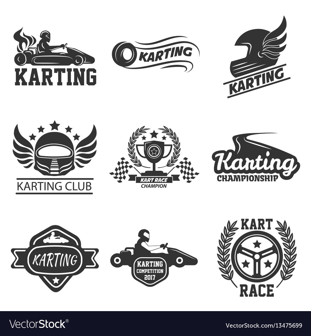 Karting club or kart races sport template Vector Image