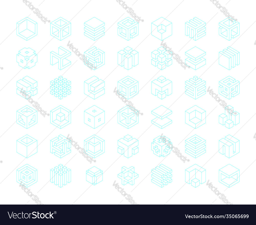 Logo cubes template include guides in eps file
