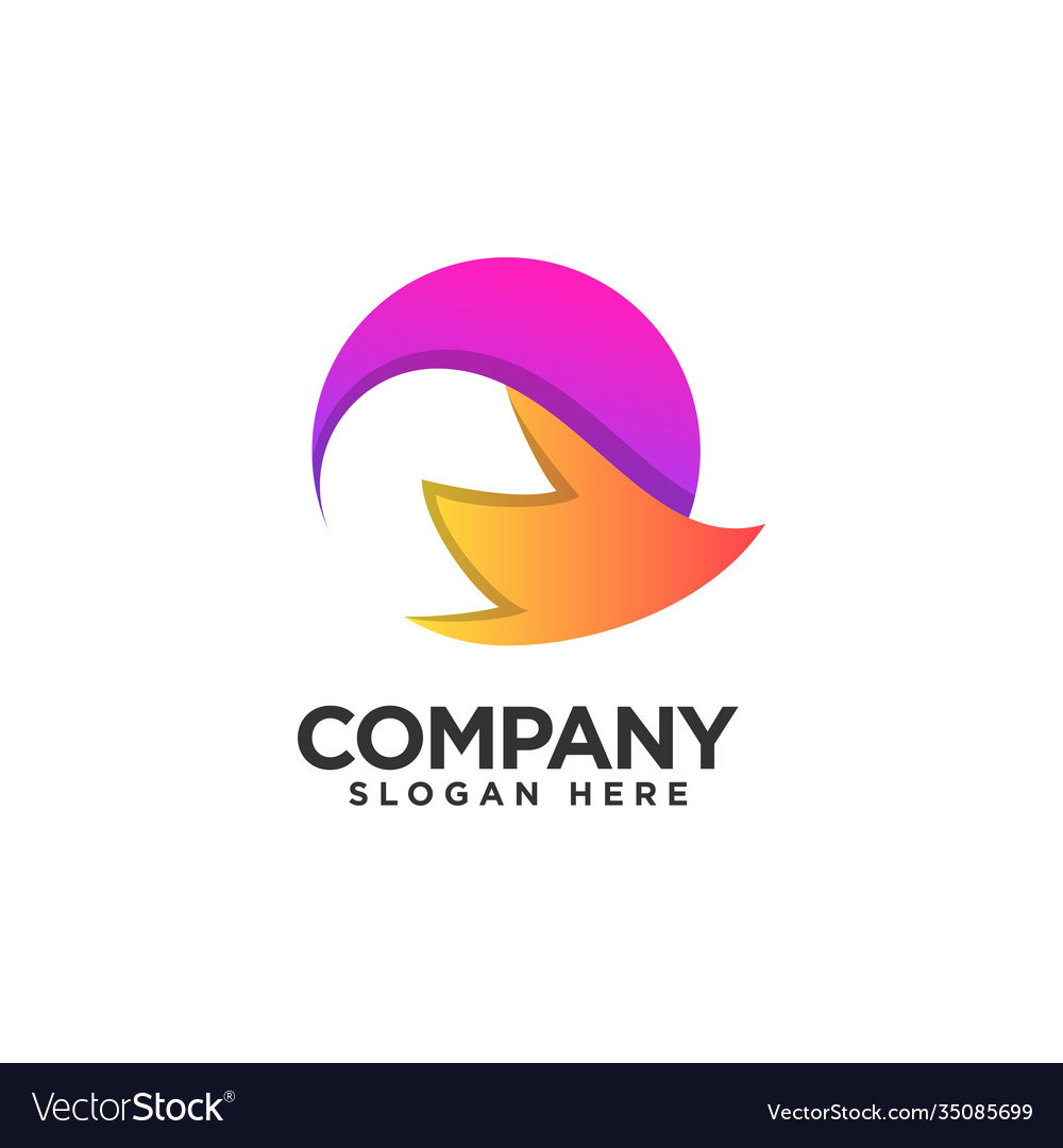 Modern fox logo design template Royalty Free Vector Image