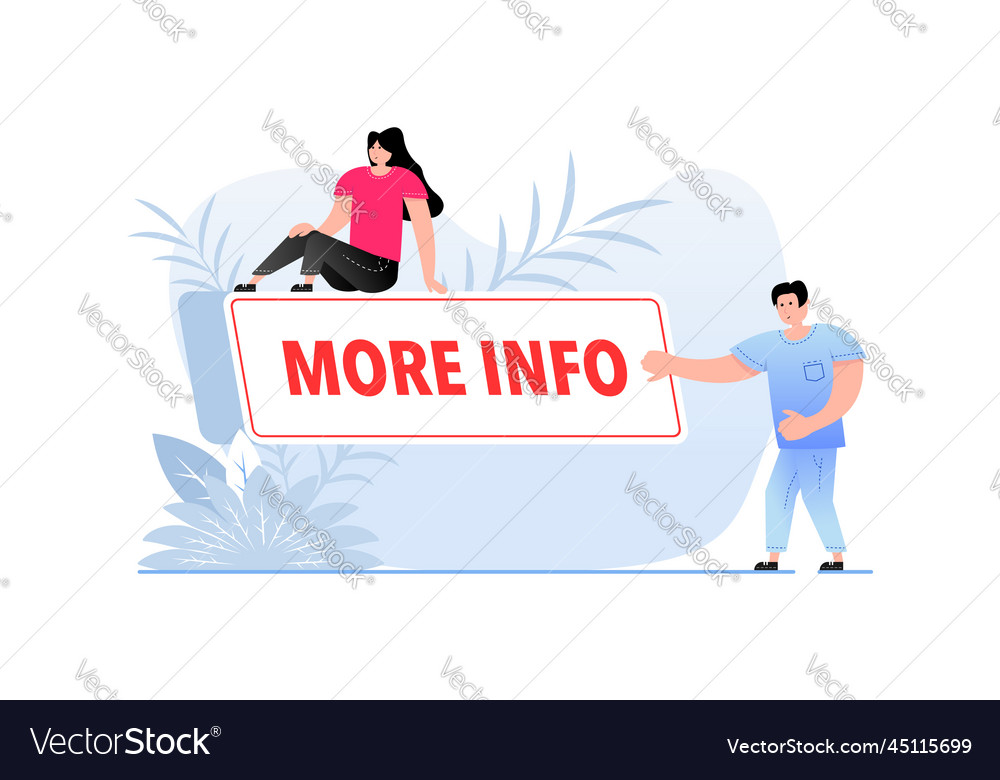 More info button with cursor pointer click vector image More info button with cursor pointer click