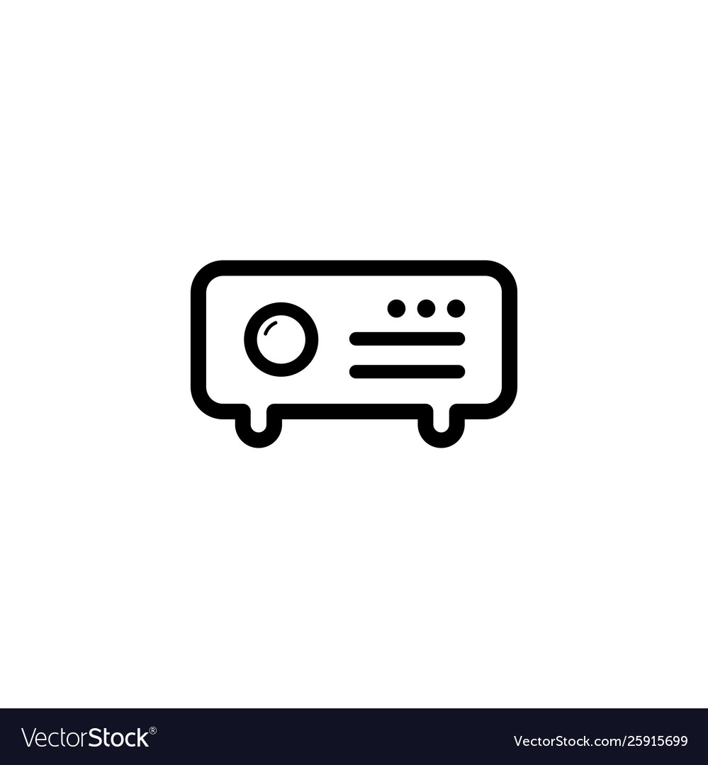 Projector line icon in flat style for apps ui Vector Image Projector line icon in flat style for apps ui
