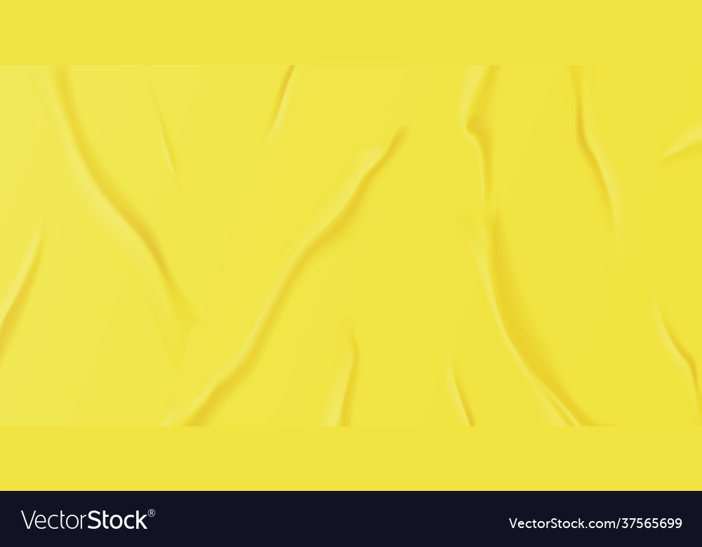 Realistic crumpled yellow background texture