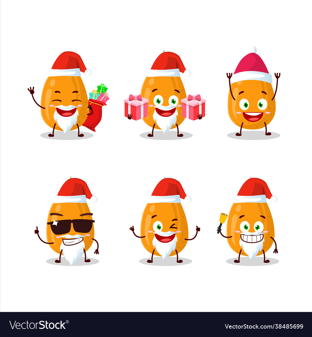 Santa claus emoticons with kumquat cartoon