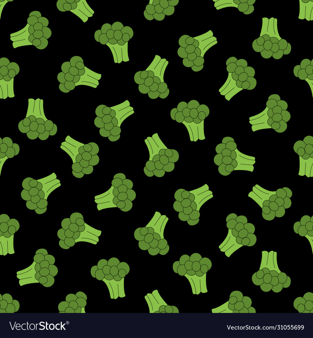 Seamless pattern with broccoli vector image Seamless pattern with broccoli