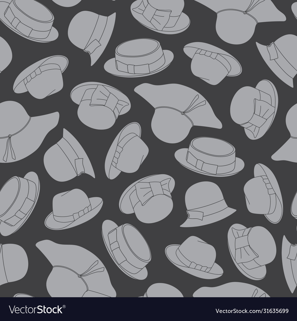 Seamless pattern with retro hats