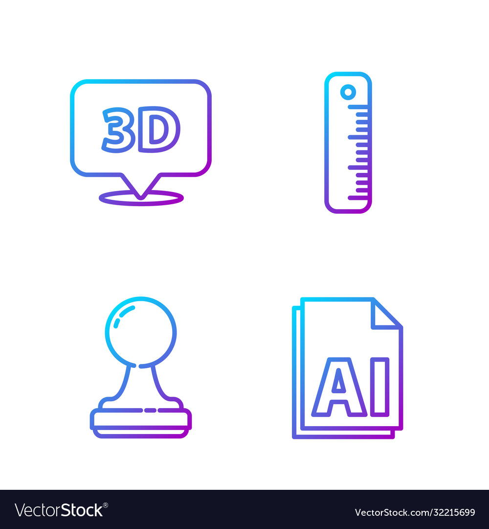 Set line ai file document stamp speech bubble vector image Set line ai file document stamp speech bubble