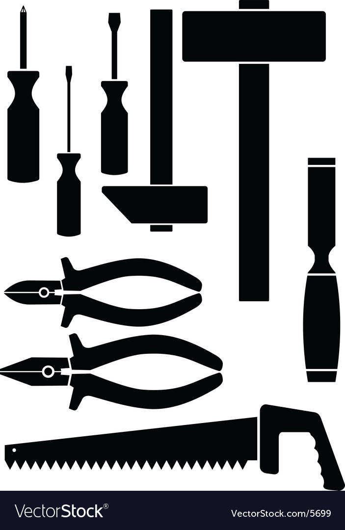 Set of the hand tool Royalty Free Vector Image