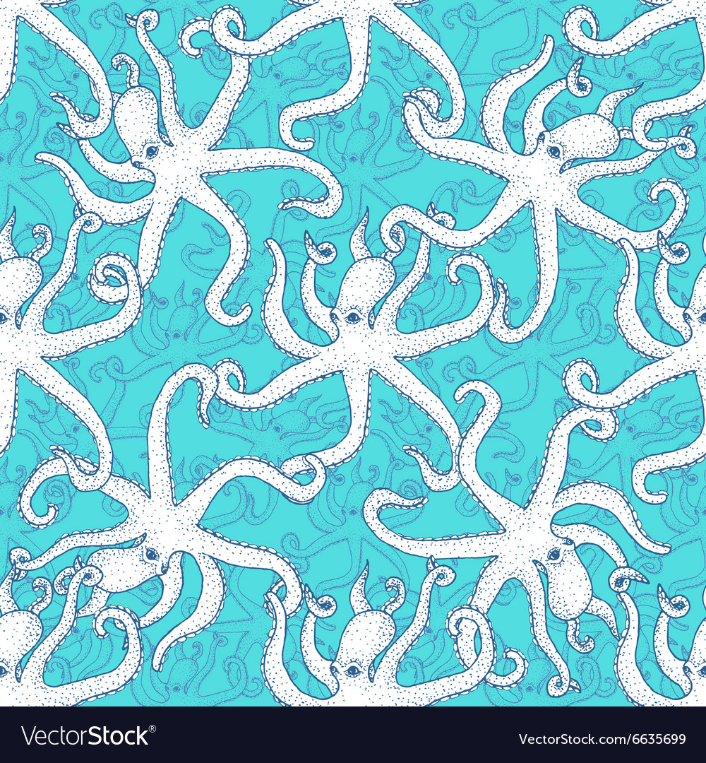 Sketch octopuses pattern