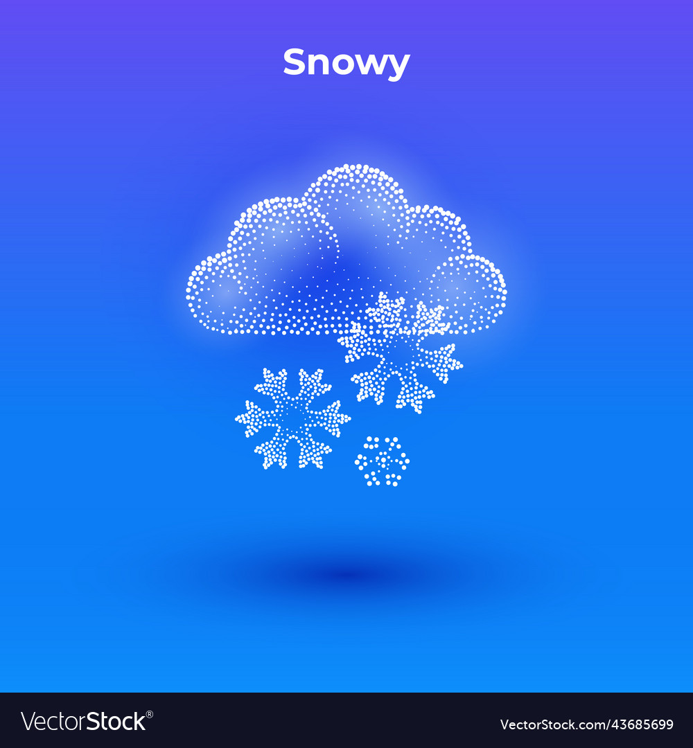 Snowy 3d icon with transparent effect halftone