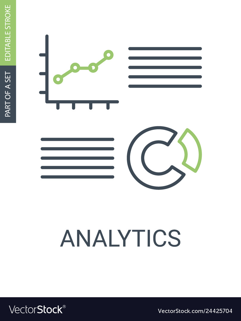 Analytics charts icon with outline style