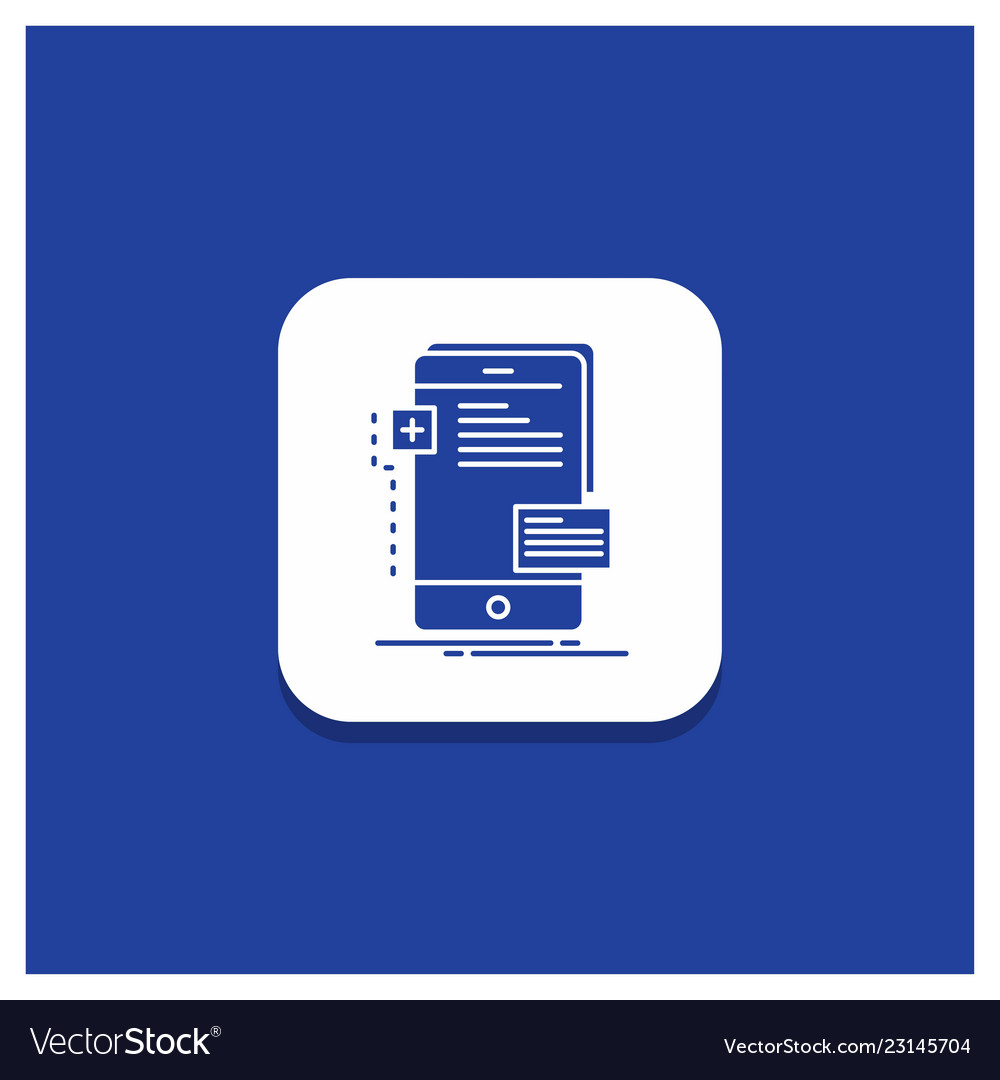 Blue round button for frontend interface mobile vector image Blue round button for frontend interface mobile