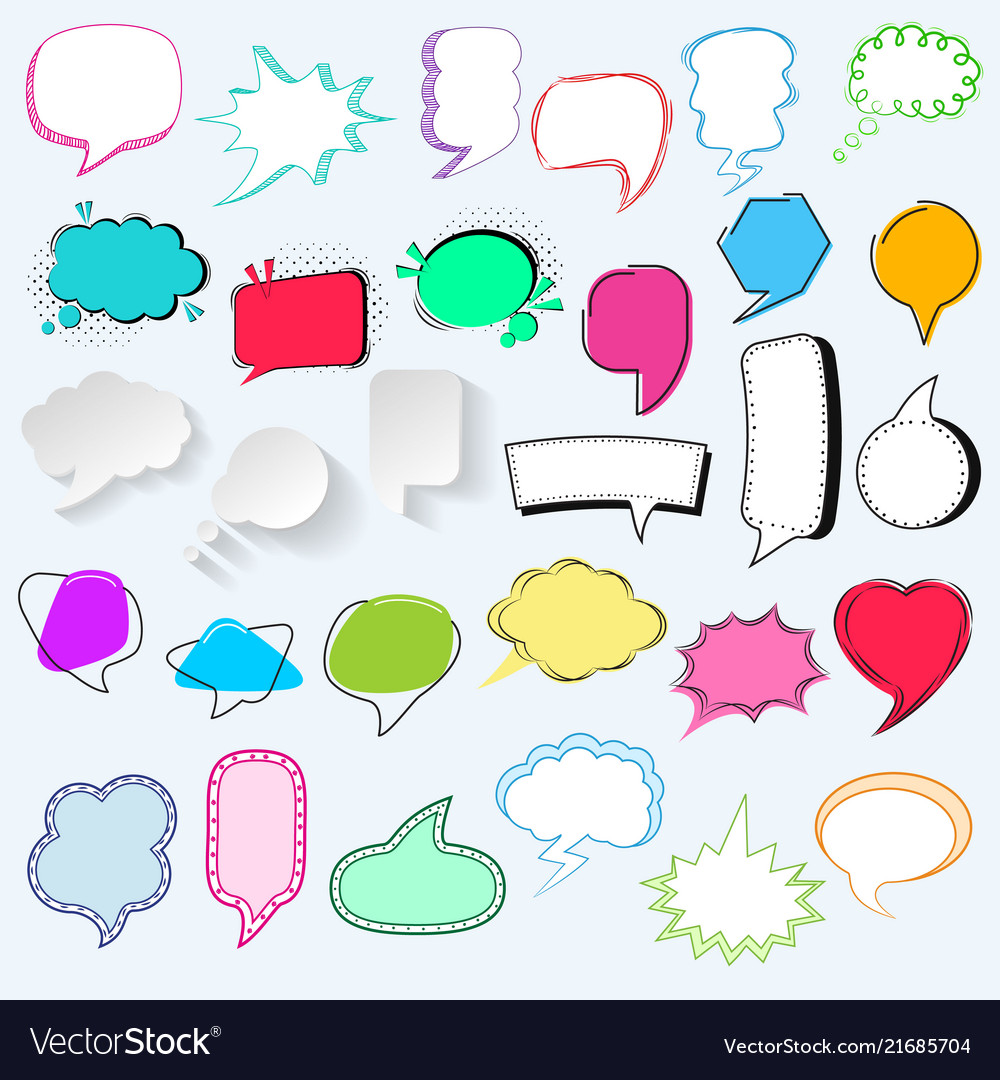 Bubbles blank speech bubbling messages Royalty Free Vector