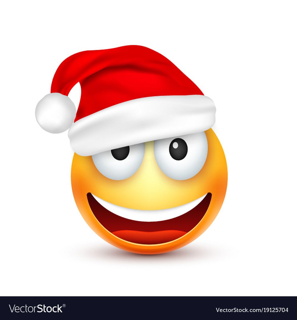 Christmas hat and smiley Royalty Free Vector Image