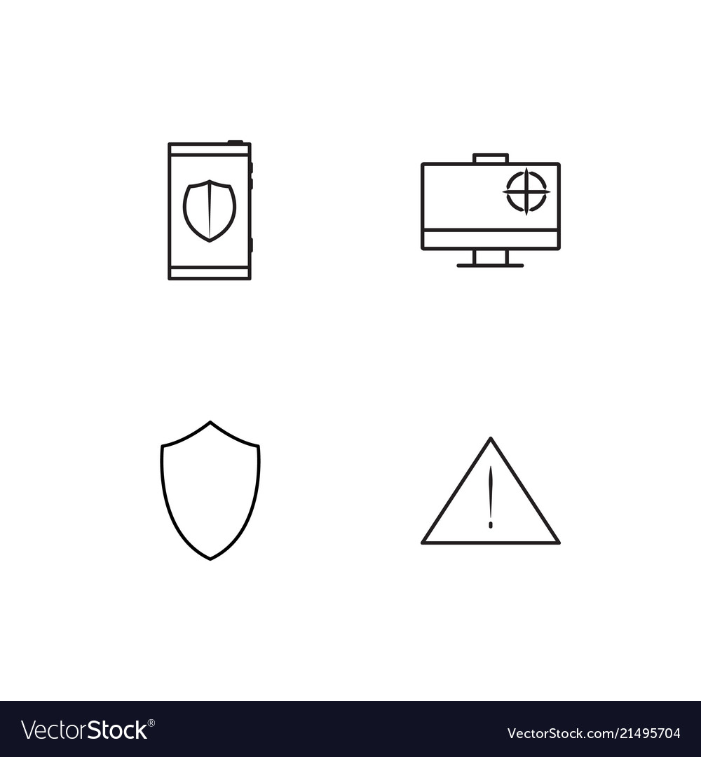 Cyber security linear icons set simple outline